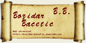 Božidar Bacetić vizit kartica